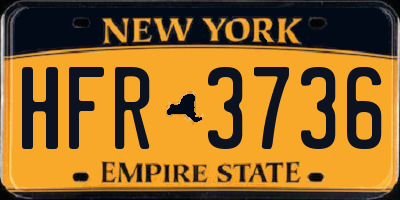 NY license plate HFR3736