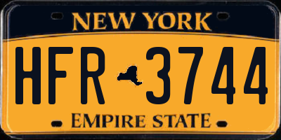 NY license plate HFR3744
