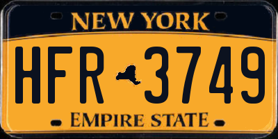 NY license plate HFR3749