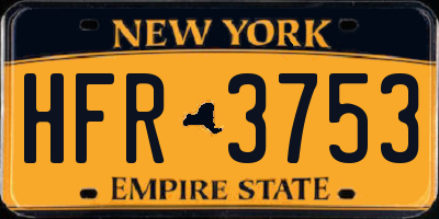 NY license plate HFR3753