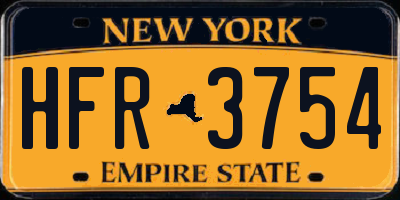 NY license plate HFR3754