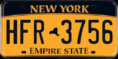 NY license plate HFR3756