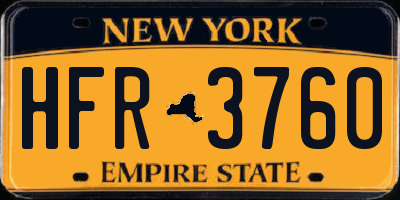 NY license plate HFR3760
