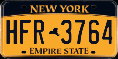 NY license plate HFR3764