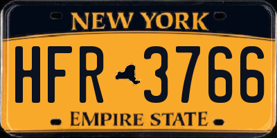 NY license plate HFR3766
