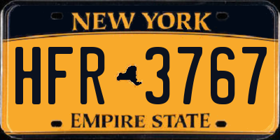 NY license plate HFR3767