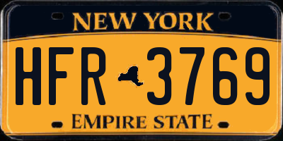 NY license plate HFR3769