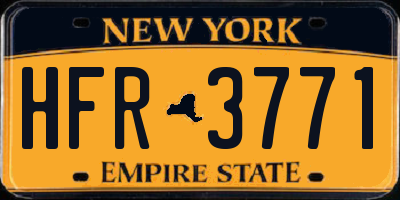 NY license plate HFR3771