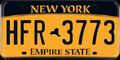 NY license plate HFR3773