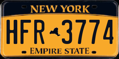NY license plate HFR3774