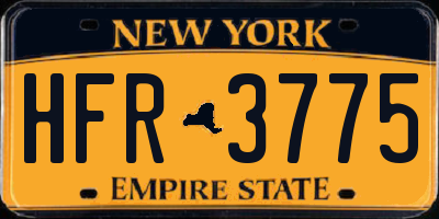 NY license plate HFR3775