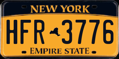 NY license plate HFR3776