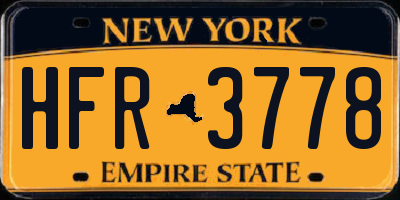 NY license plate HFR3778