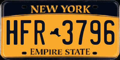 NY license plate HFR3796