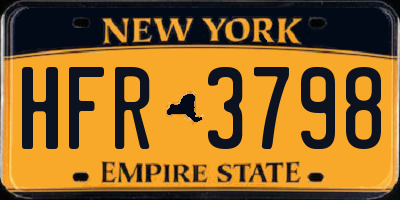 NY license plate HFR3798