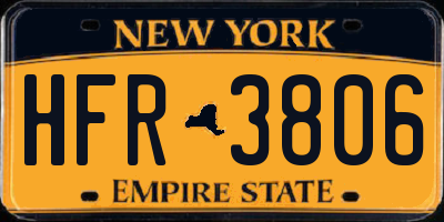 NY license plate HFR3806