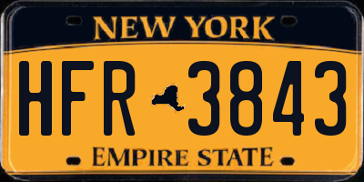 NY license plate HFR3843