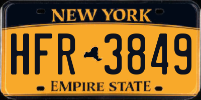 NY license plate HFR3849