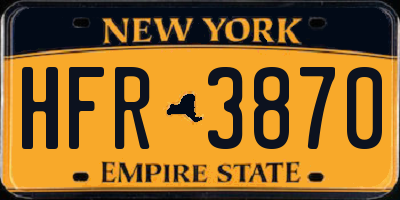 NY license plate HFR3870