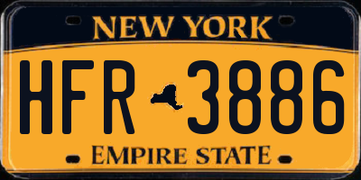NY license plate HFR3886