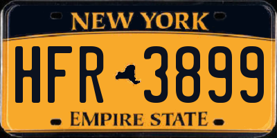 NY license plate HFR3899