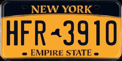 NY license plate HFR3910