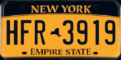 NY license plate HFR3919