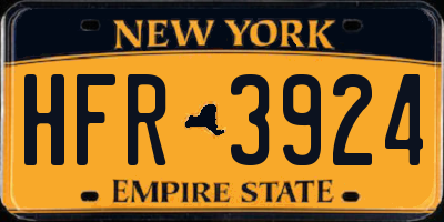 NY license plate HFR3924