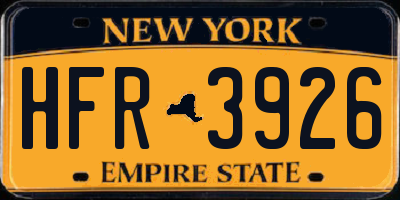 NY license plate HFR3926
