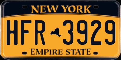NY license plate HFR3929