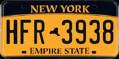 NY license plate HFR3938