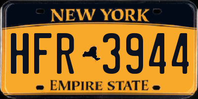 NY license plate HFR3944