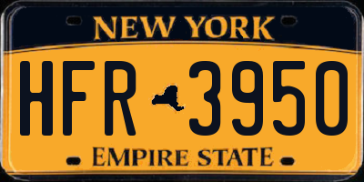 NY license plate HFR3950
