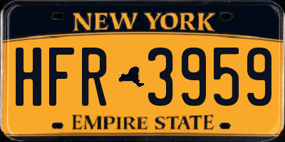 NY license plate HFR3959