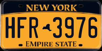 NY license plate HFR3976