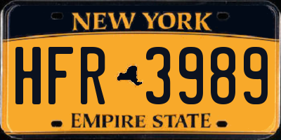 NY license plate HFR3989