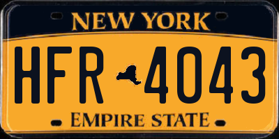 NY license plate HFR4043