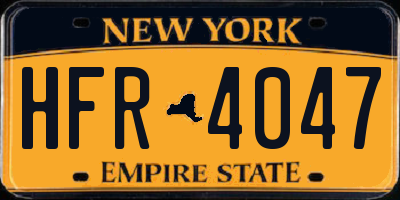 NY license plate HFR4047