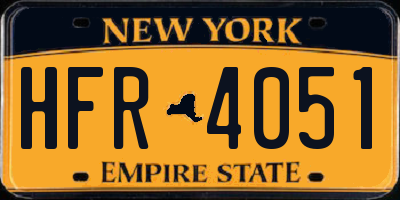 NY license plate HFR4051