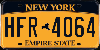 NY license plate HFR4064