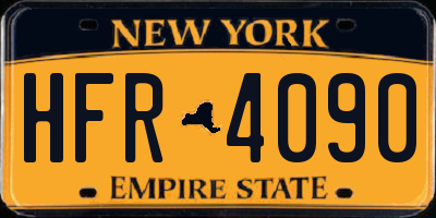 NY license plate HFR4090