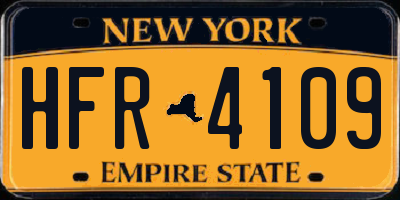 NY license plate HFR4109