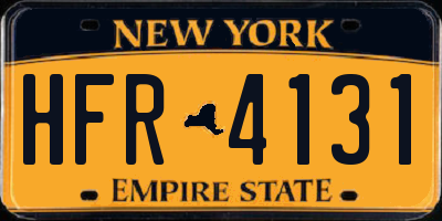 NY license plate HFR4131