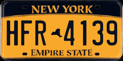 NY license plate HFR4139