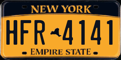 NY license plate HFR4141