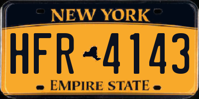 NY license plate HFR4143