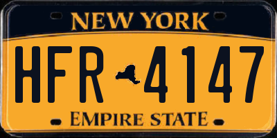 NY license plate HFR4147