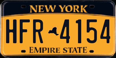 NY license plate HFR4154