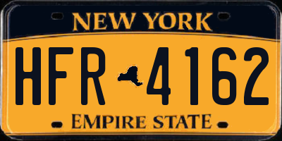 NY license plate HFR4162