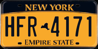 NY license plate HFR4171